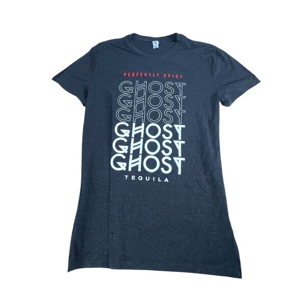 Threadfast Ghost Tequila T-Shirt Mens S Graphic Gray Oversized Gothic Grunge Cas - Picture 1 of 6